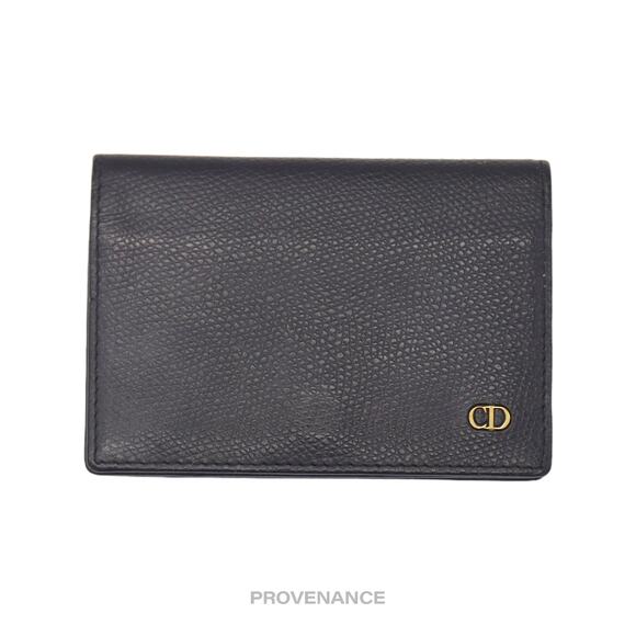 🔴 Christian Dior CD Card Wallet - Navy Grained Leather - Picture 1 of 7
